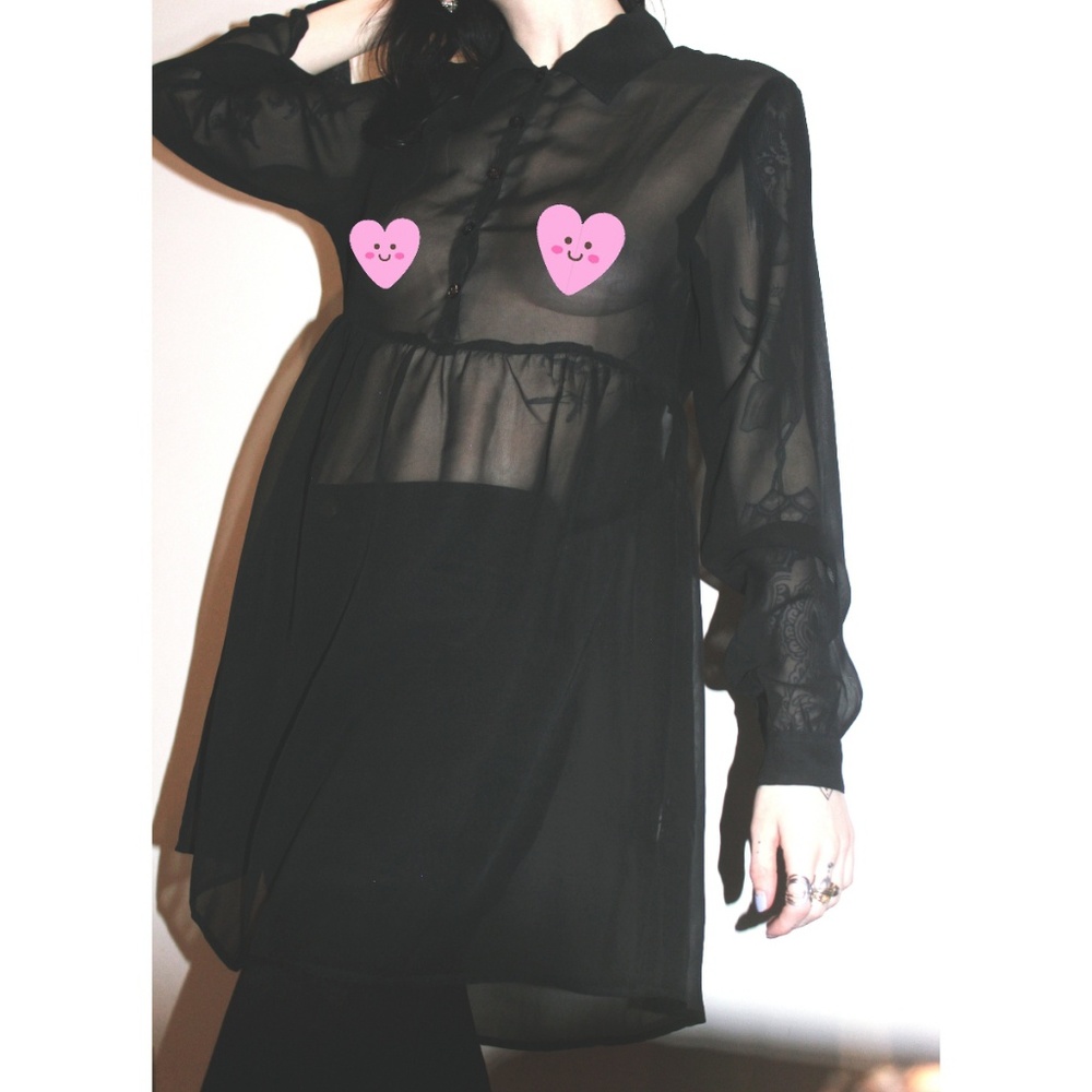 Black see-through dress